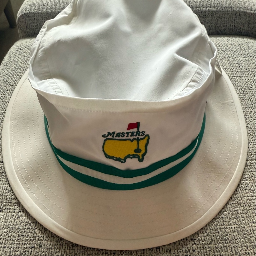 Masters White bucket Hat with Green Accent